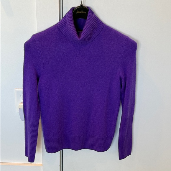 Aqua Sweaters - Aqua Vibrant Purple Cashmere Cowl Neck Sweater